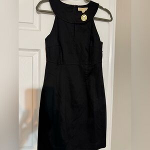 Michael Kors Black Sleeveless Dress Sleeveless Dress | Gold Button Neck Size 4